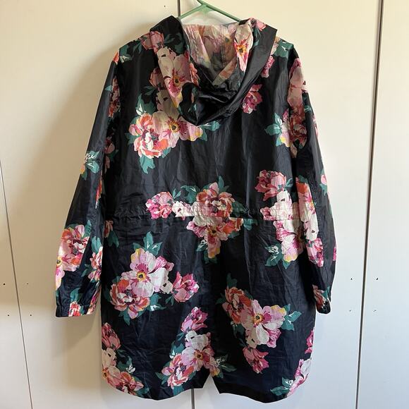 Joules Right as Rain Waterproof Breathable Jacket Black Floral Size 14 - JL386 - Picture 2 of 9